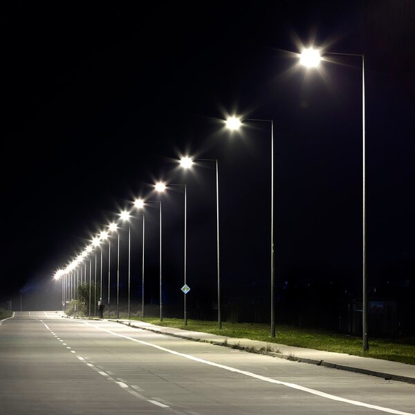 Beside on one side of the proving ground smart street lights are available and illuminating the track